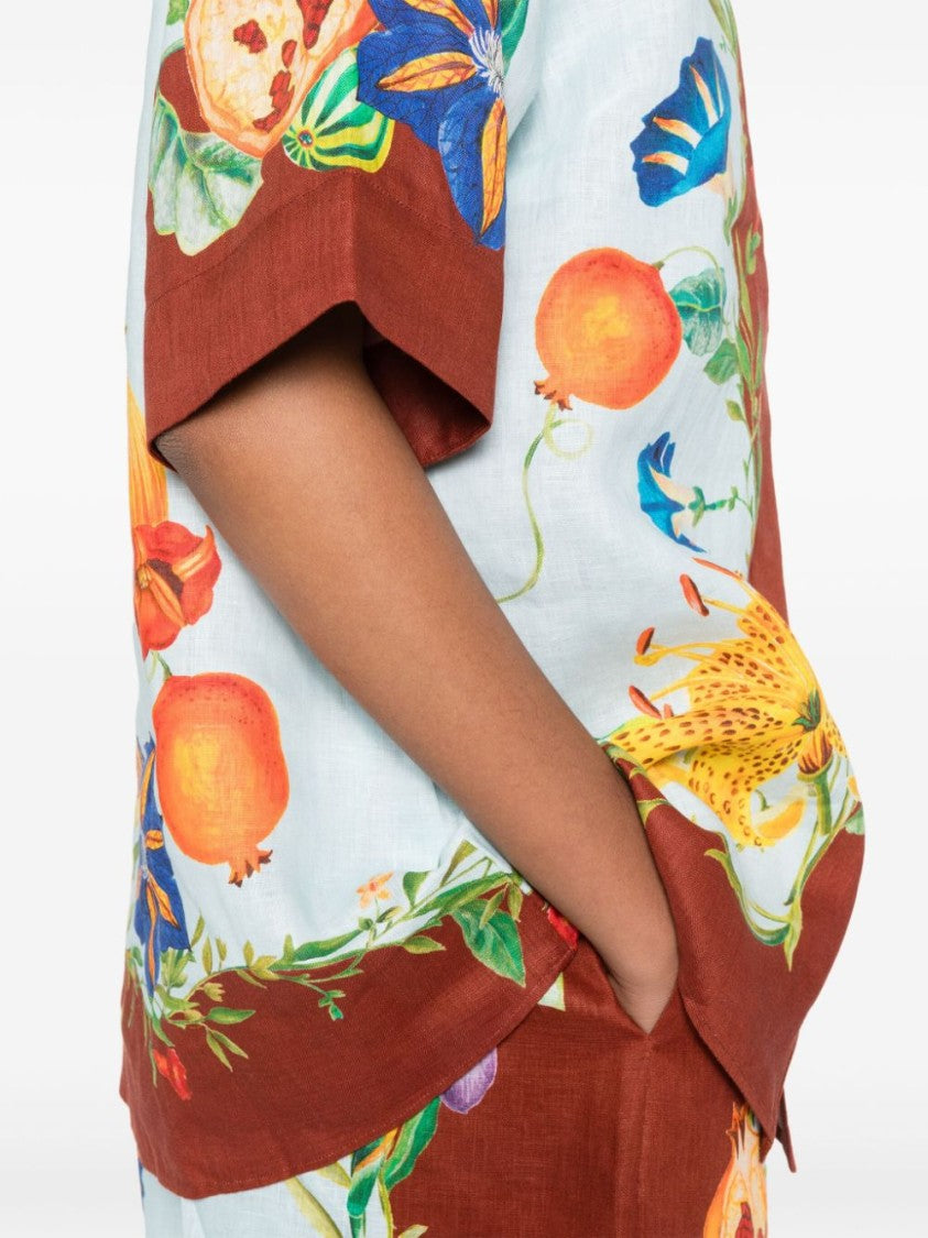 Alemais Light Blue Floral Print Dahlia Shirt