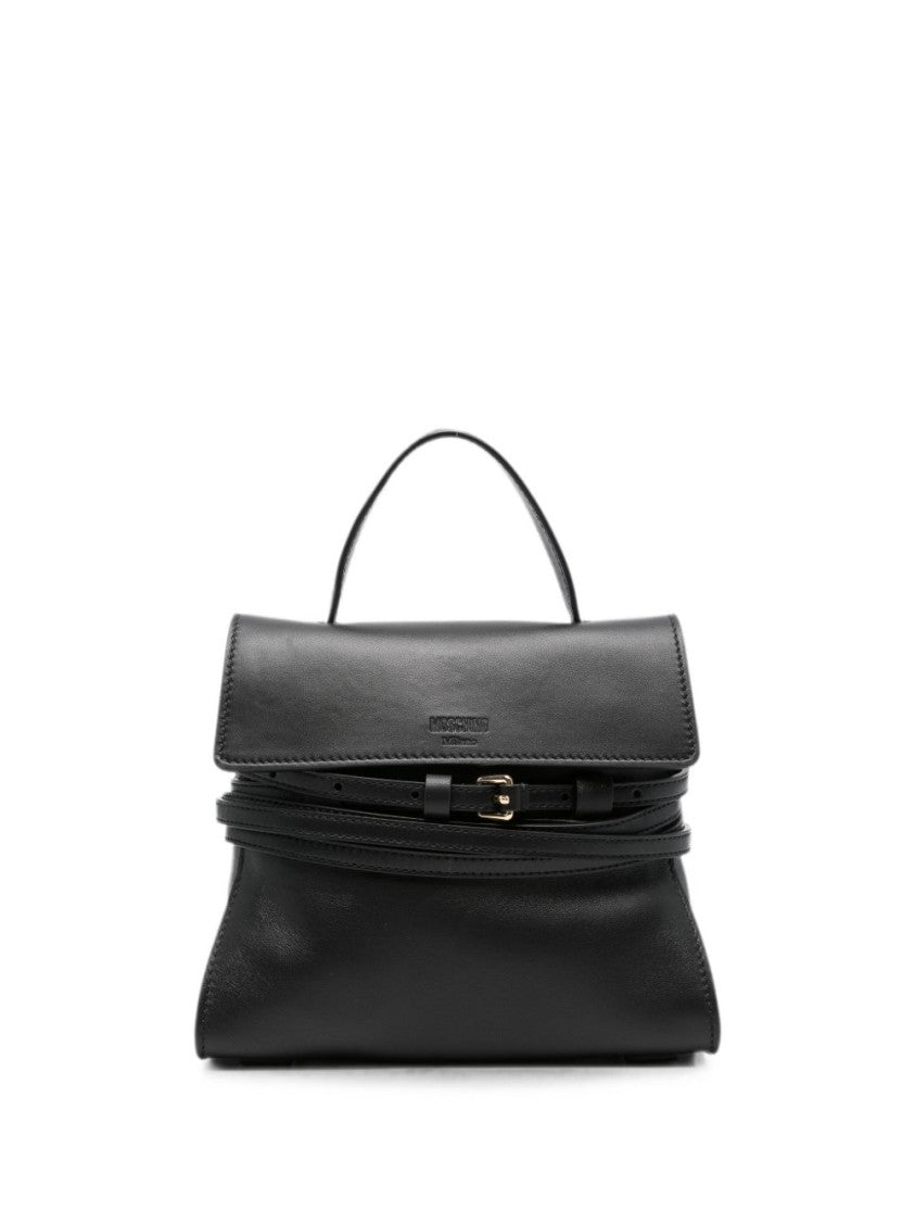 Moschino Structured Silk And Nylon Handbag With Gold-Tone Accents