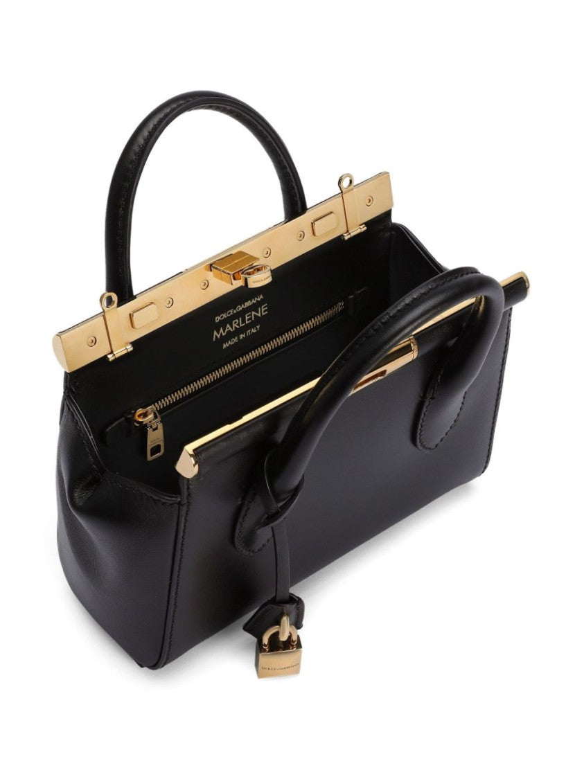 Dolce & Gabbana Structured Handbag With Gold-Tone Clasp And Detachable Chain Strap