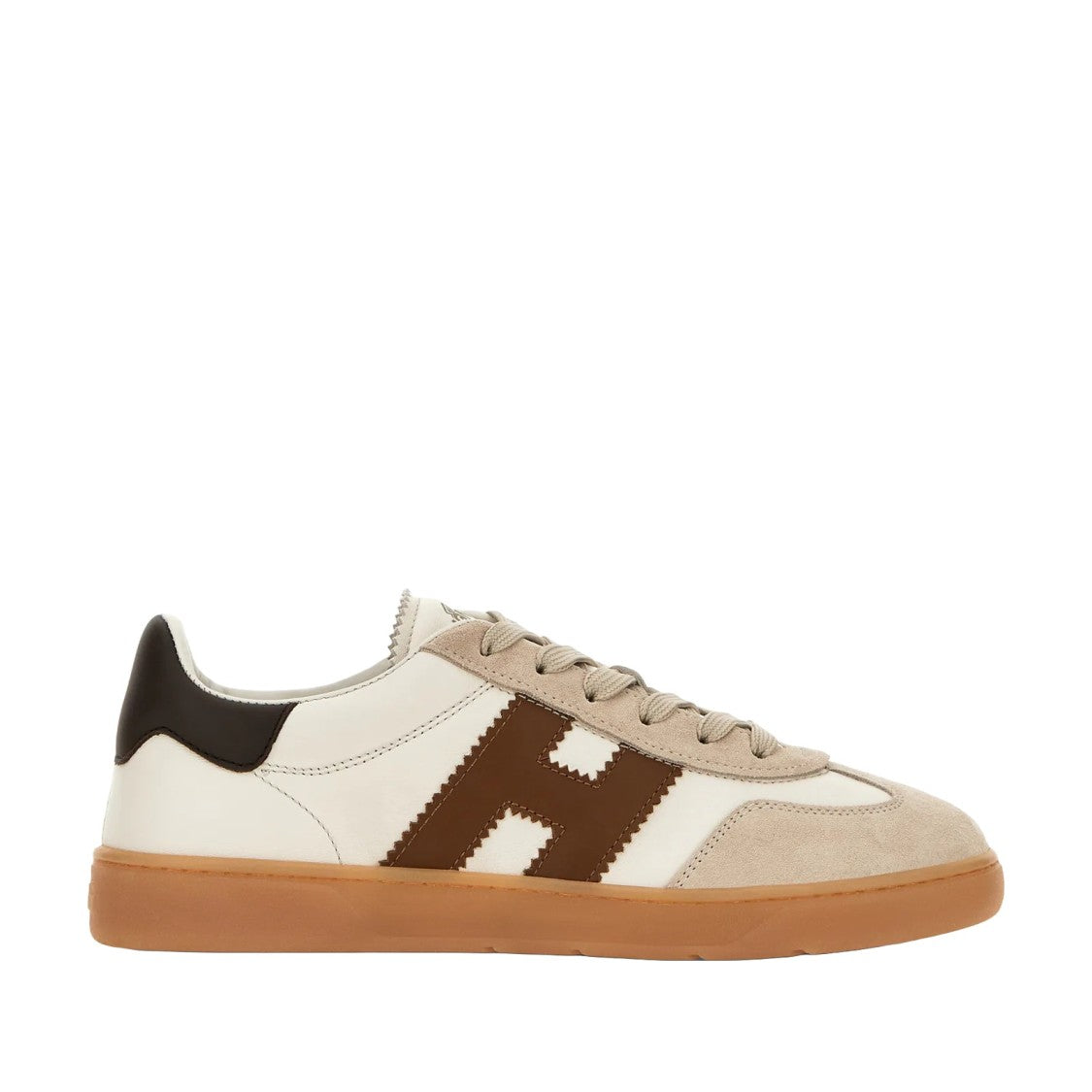 Hogan Modern Ivory And Brown Hogan Cool H Sneakers