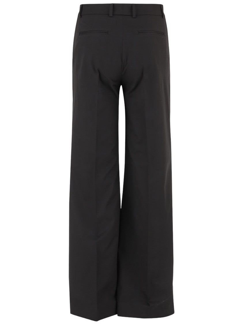 Ql2 Wide Leg Stretch Cotton Trousers