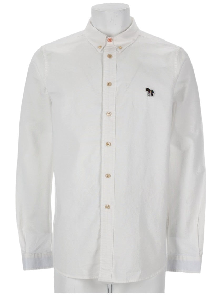 Ps Paul Smith Long Sleeve Zebra Patch Organic Cotton Shirt