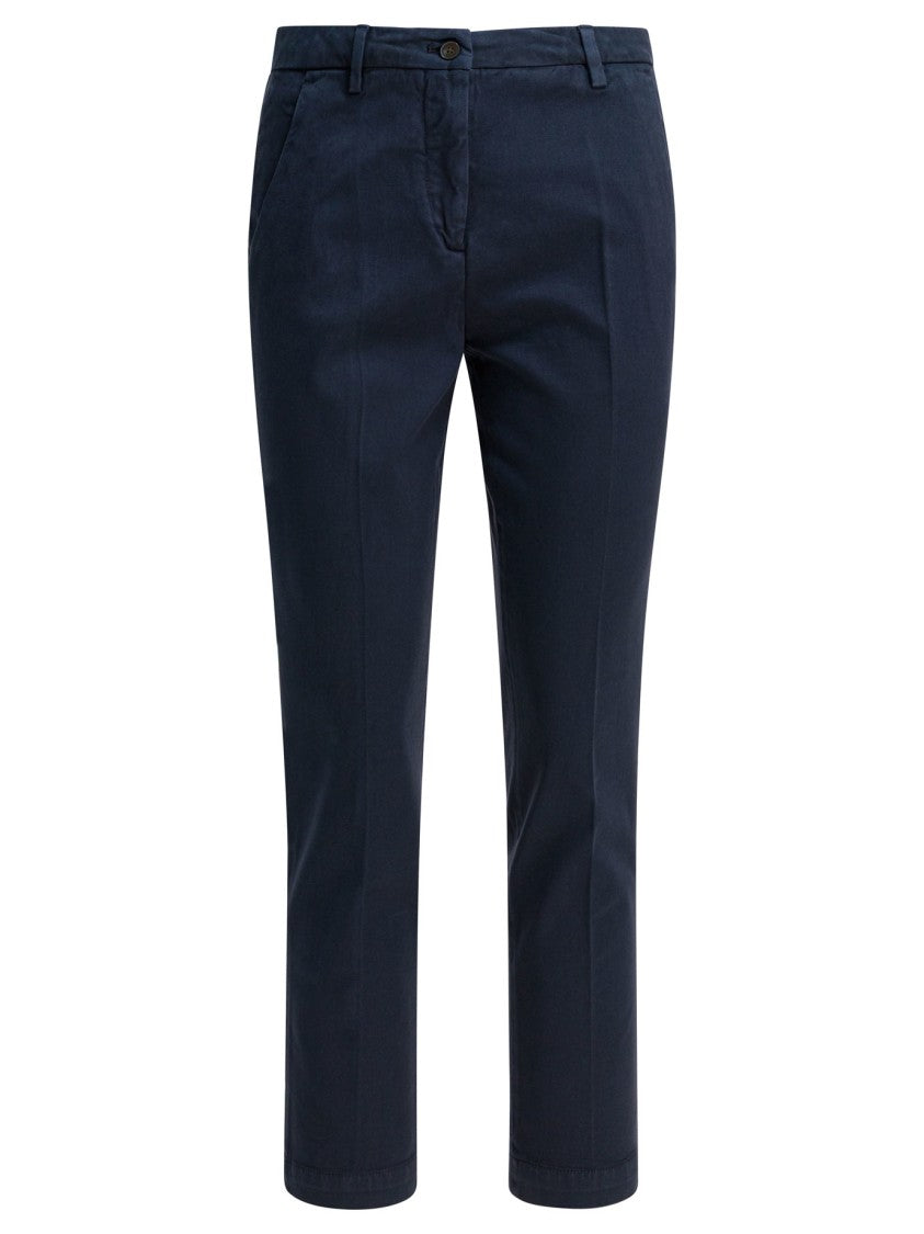 Briglia Tailored Blue Trousers With Mid-Rise Waist