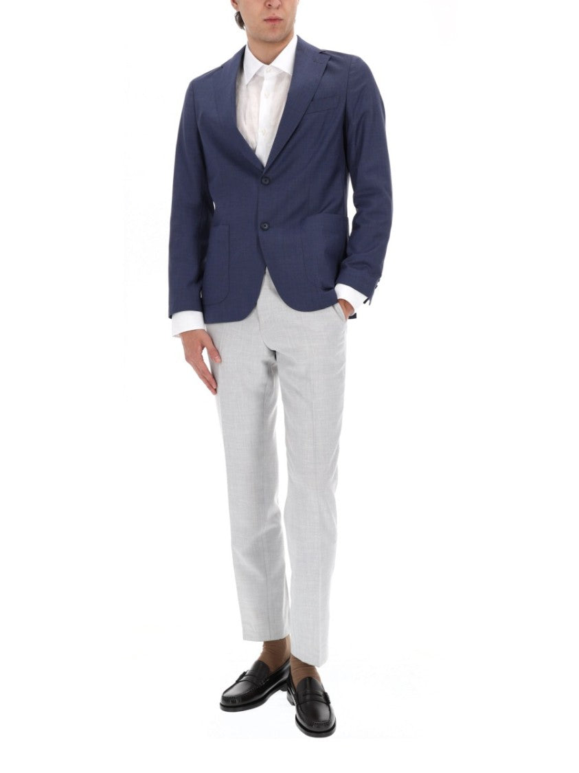 Boss Navy Virgin Wool Tailored Blazer