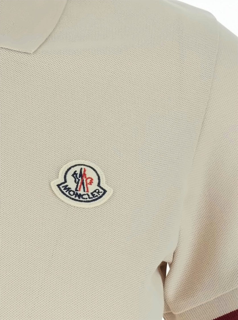 Moncler Cotton Piqué Polo Shirt With Logo Patch
