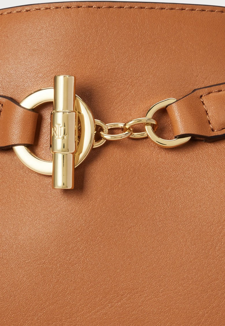 Lauren Ralph Lauren Brown Blke Medium Silk Bucket Bag