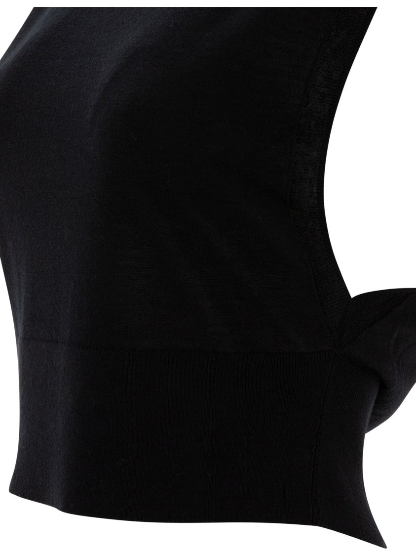Max Mara Structured Black Knitwear With High Neckline