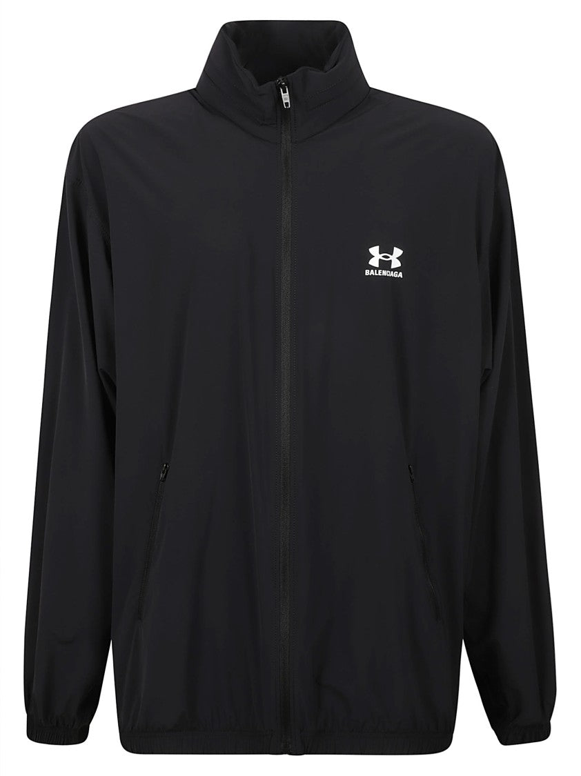 Balenciaga Minimalist Black Coat With High Collar