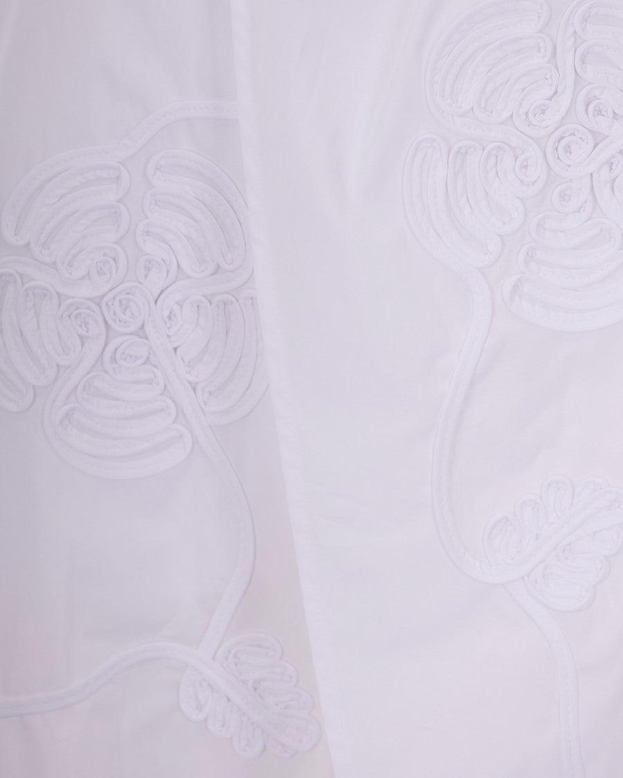 Liu Jo Textured White Midi Skirt With 3D Floral Embroidery