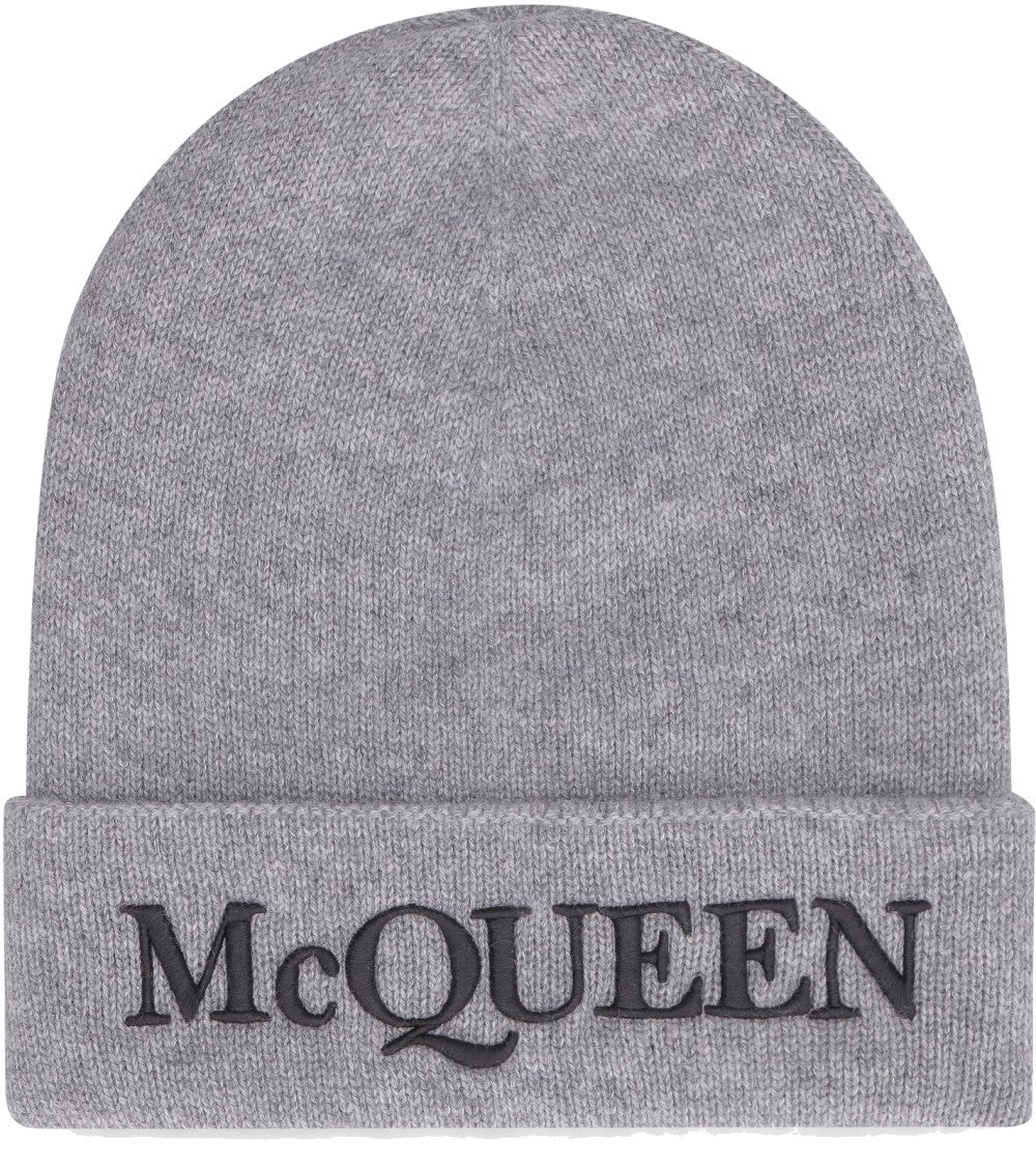 Alexander Mcqueen Black Cashemire Cap
