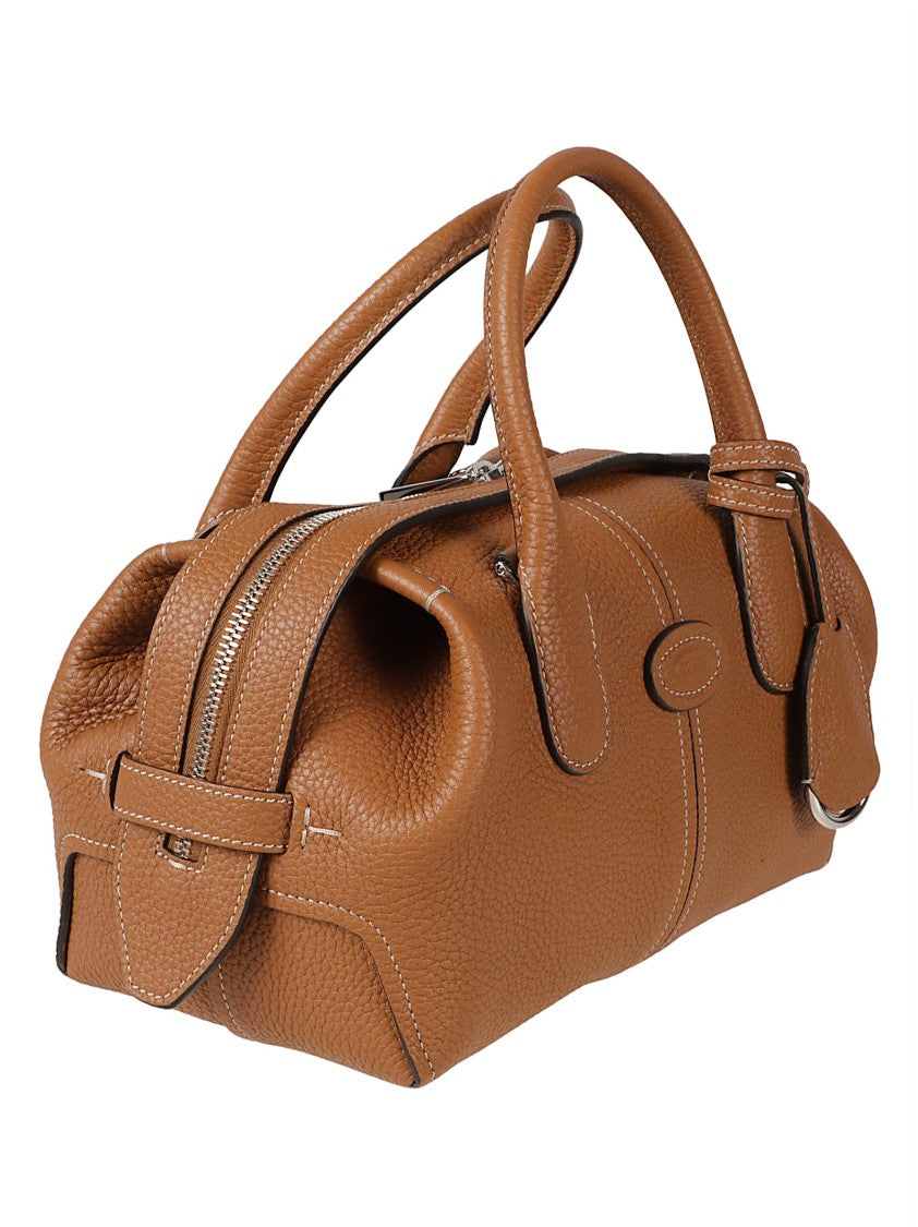 Tod's Structured Pebbled Calfskin Handbag With Silver-Tone Hardware