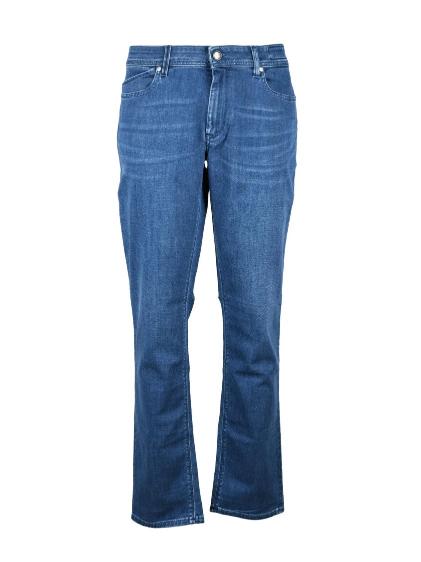 Re-Hash Blue Cotton Elastomultiester Elastane Stretch Jeans