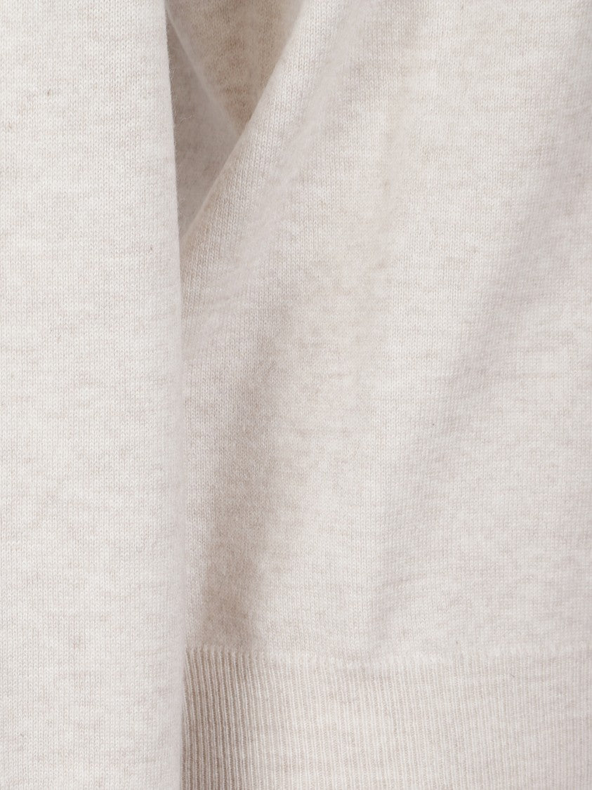 Brunello Cucinelli Beige Ribbed Finish Cashmere Sweater