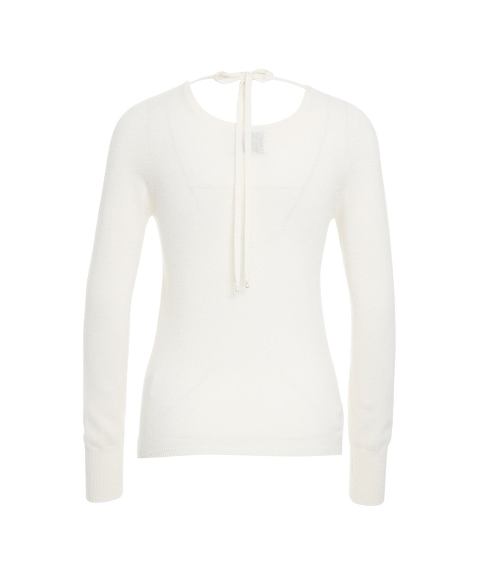 Mvm Cashmere Pullover With Back Tie Detail