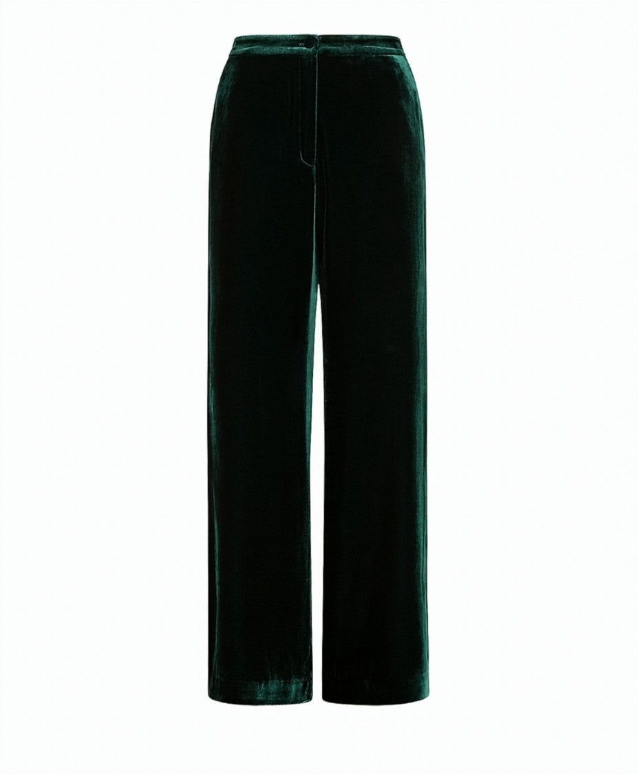 Momonì Viscose-Silk Velvet Wide-Leg Palazzo Pants