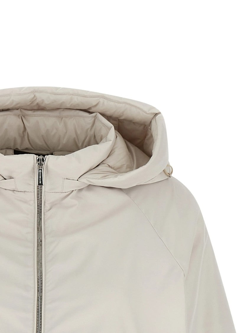 Moorer Short Padded Jacket With Detachable Hood Detail