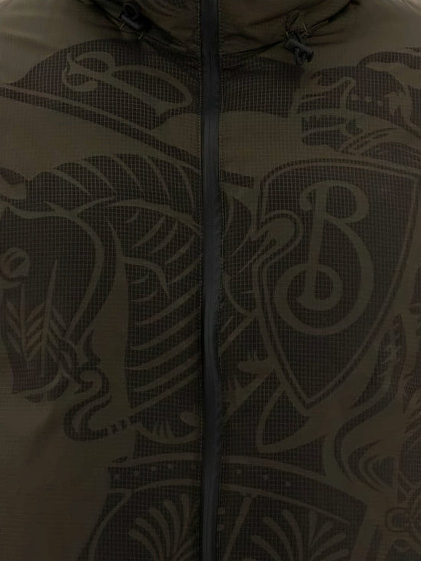 Burberry Short Padded Jacket With High Collar And Graphic Design