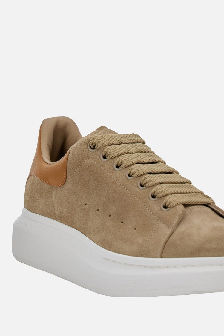 Alexander Mcqueen Beige Suede Sneakers With Oversized Rubber Sole
