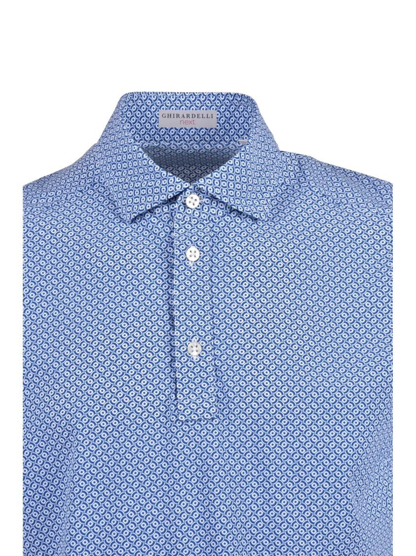 Ghirardelli Next Blue Polyamide-Blend Technical Polo Shirt