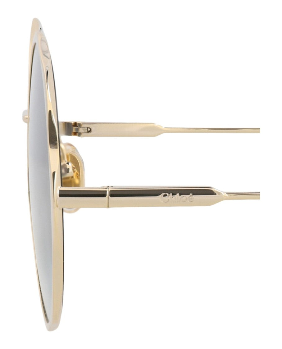 Chloé Round-Frame Metal Sunglasses