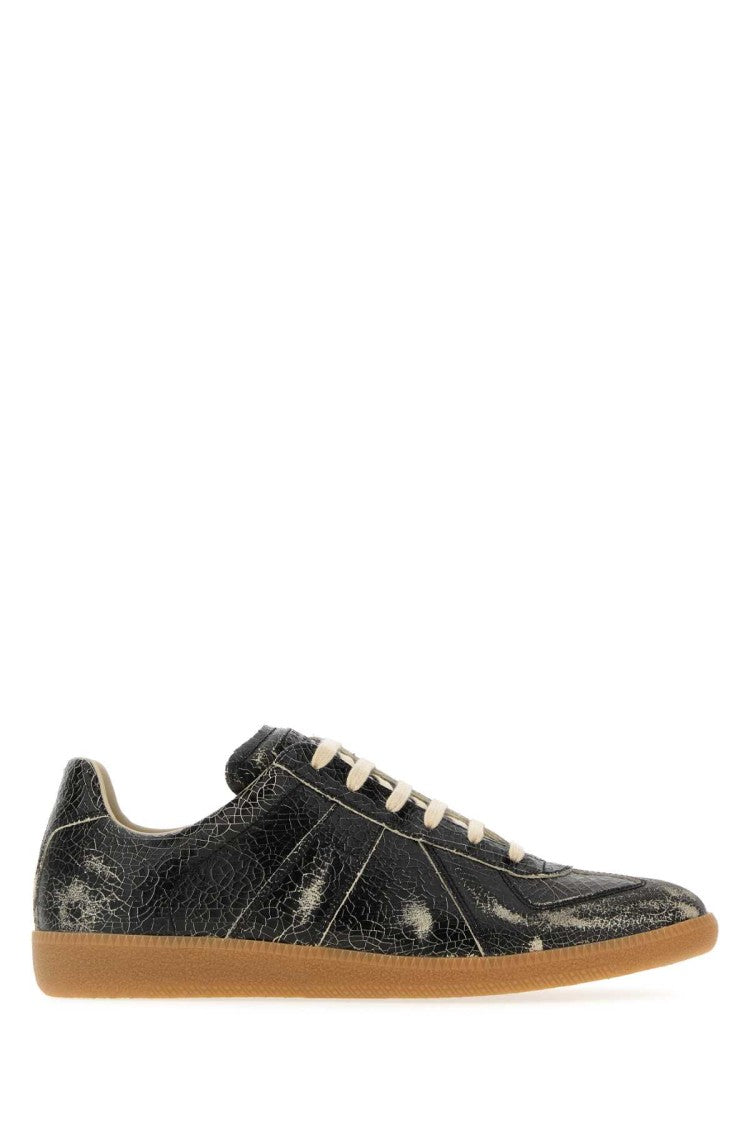 Maison Margiela Black Leather Replica Sneakers