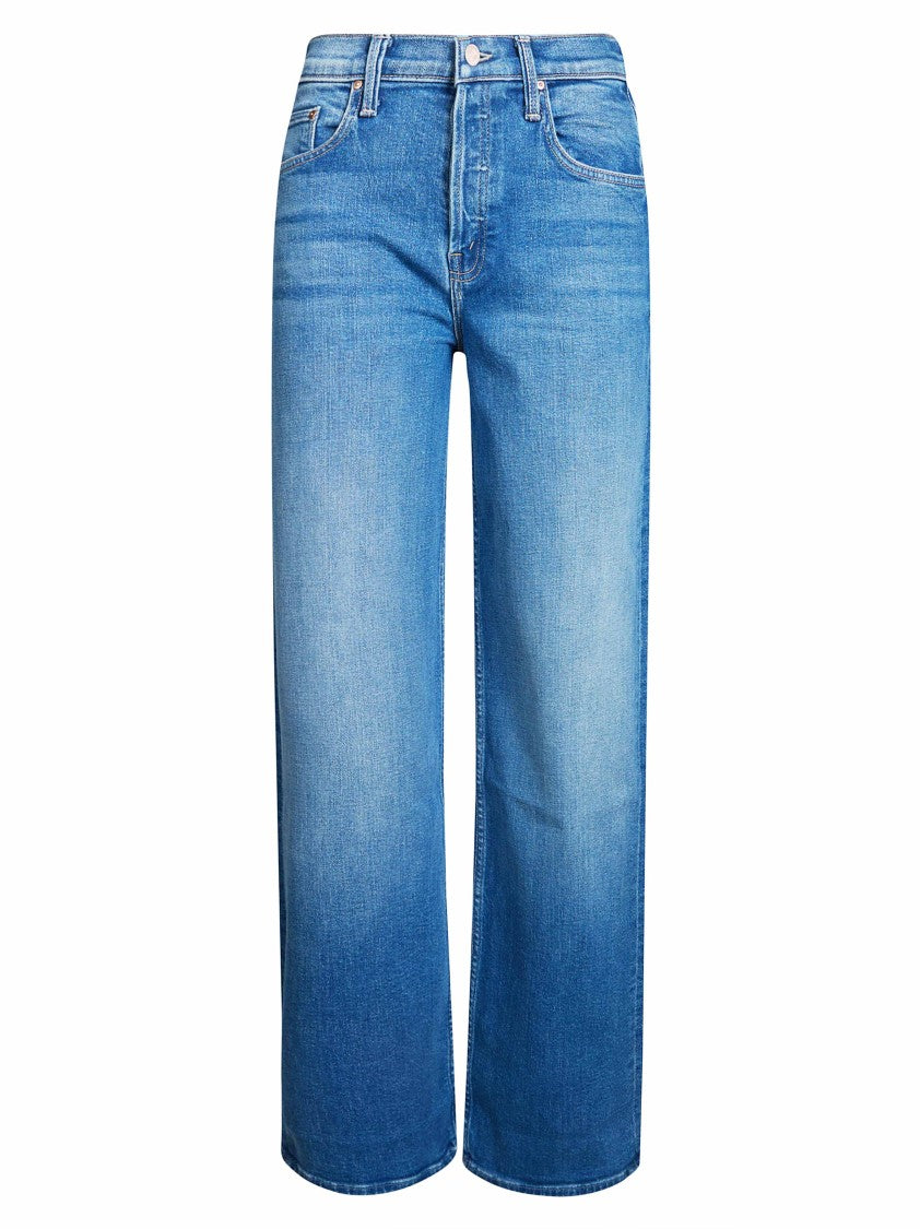 Mother Mid-Blue The Rerun Sneak Straight-Leg Jeans
