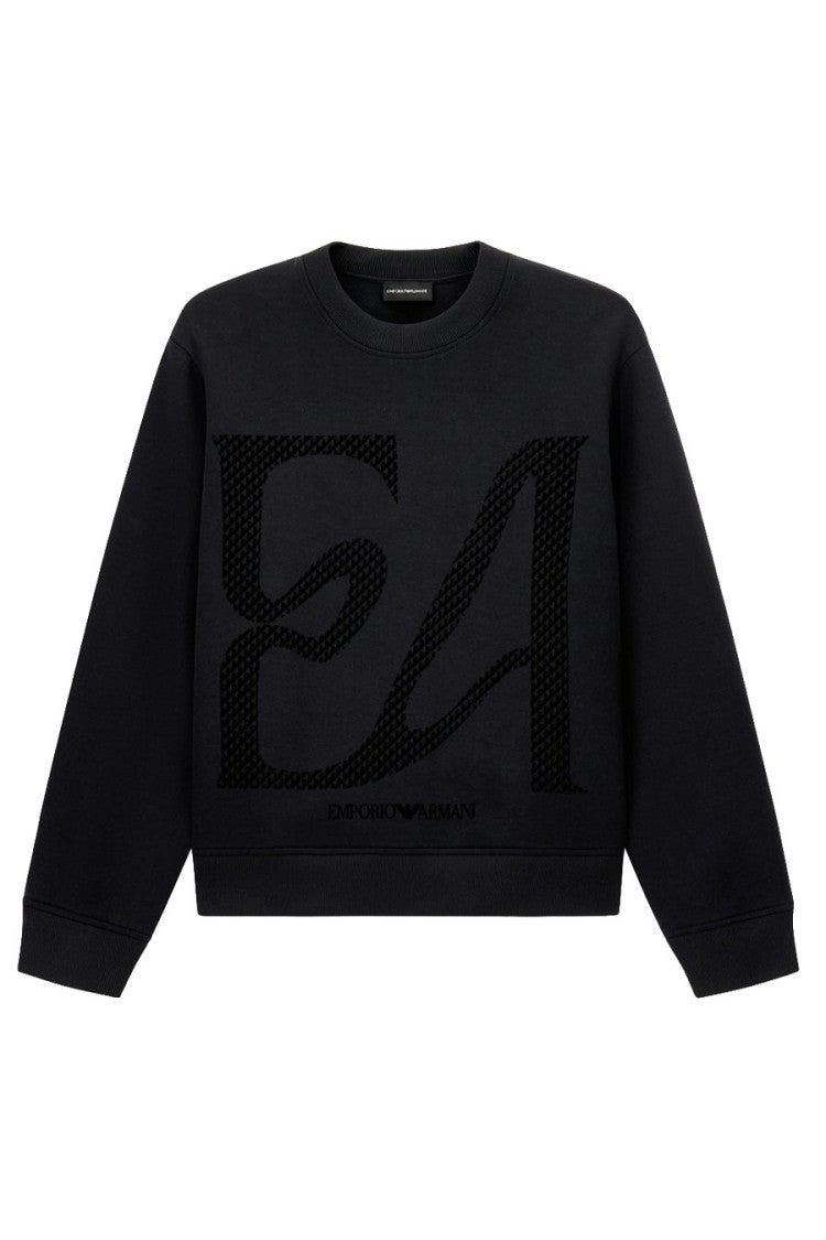 Emporio Armani Black Cotton-Blend Logo Sweatshirt