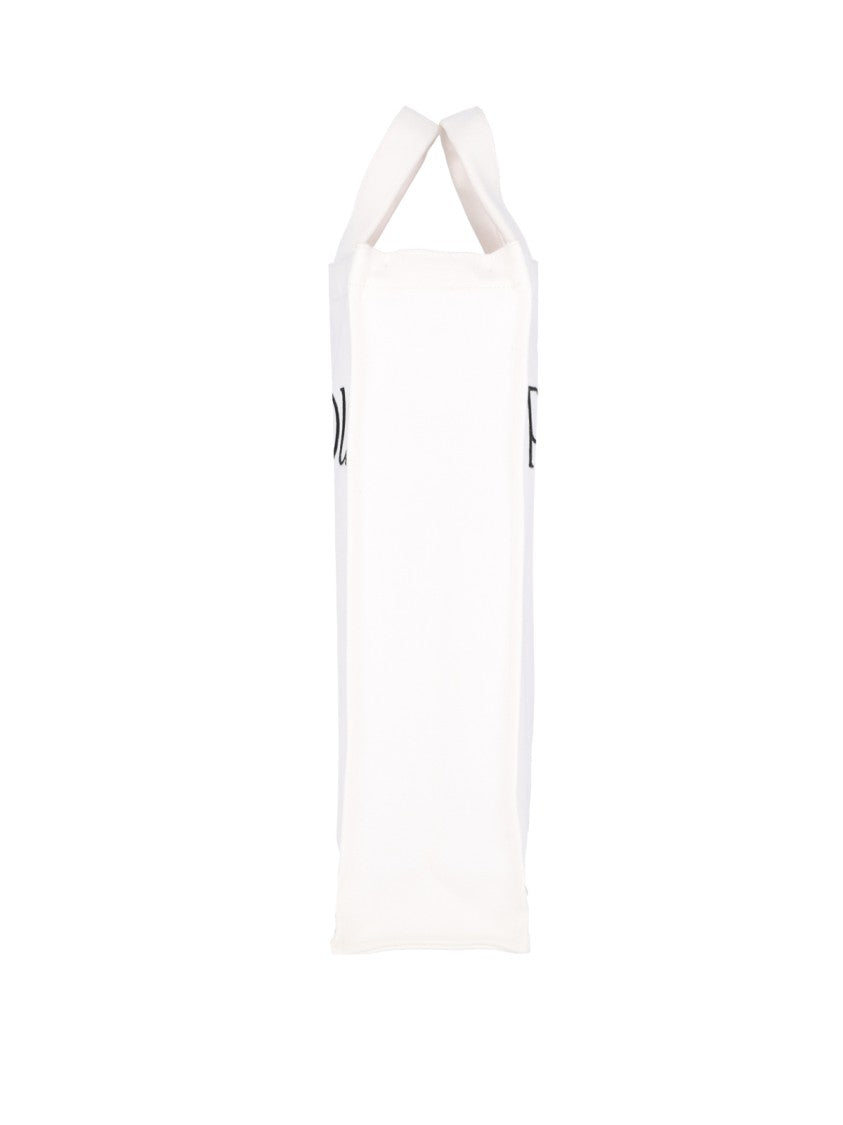 Patou Vertical Logo Tote Bag – White