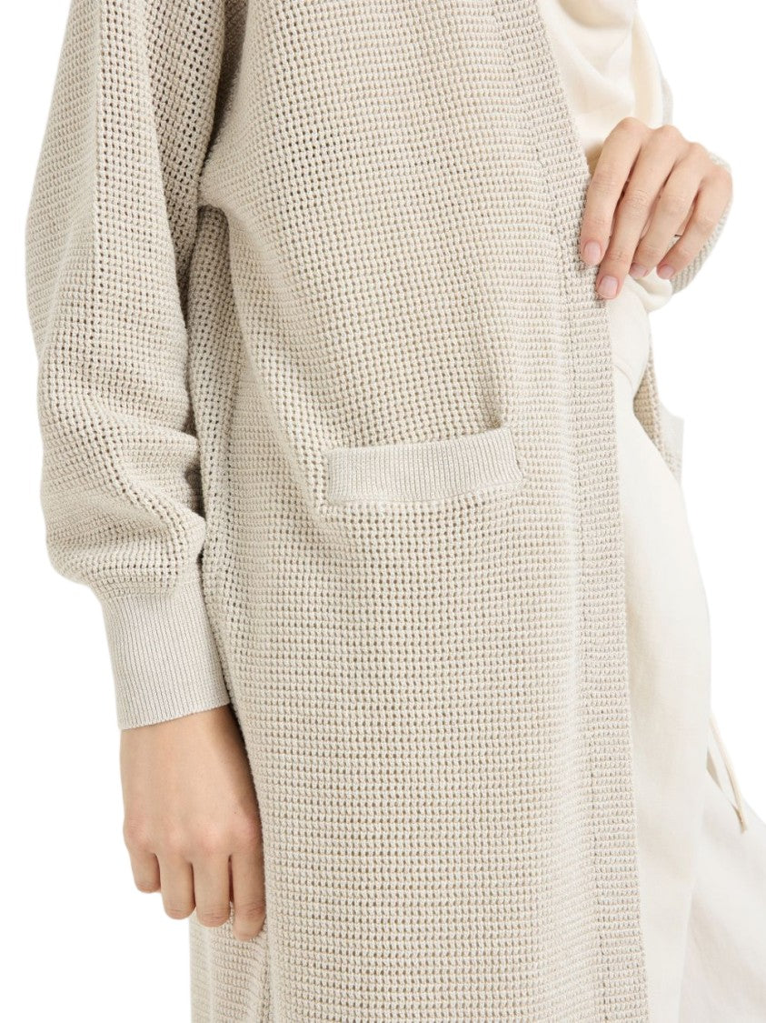 Brunello Cucinelli Textured Knit Open-Front Cardigan