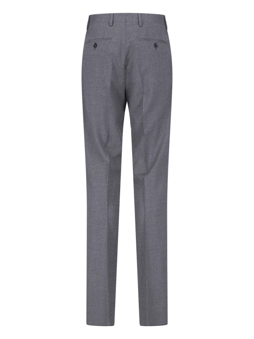 Lardini Grey Double-Breasted Virgin Wool Suit