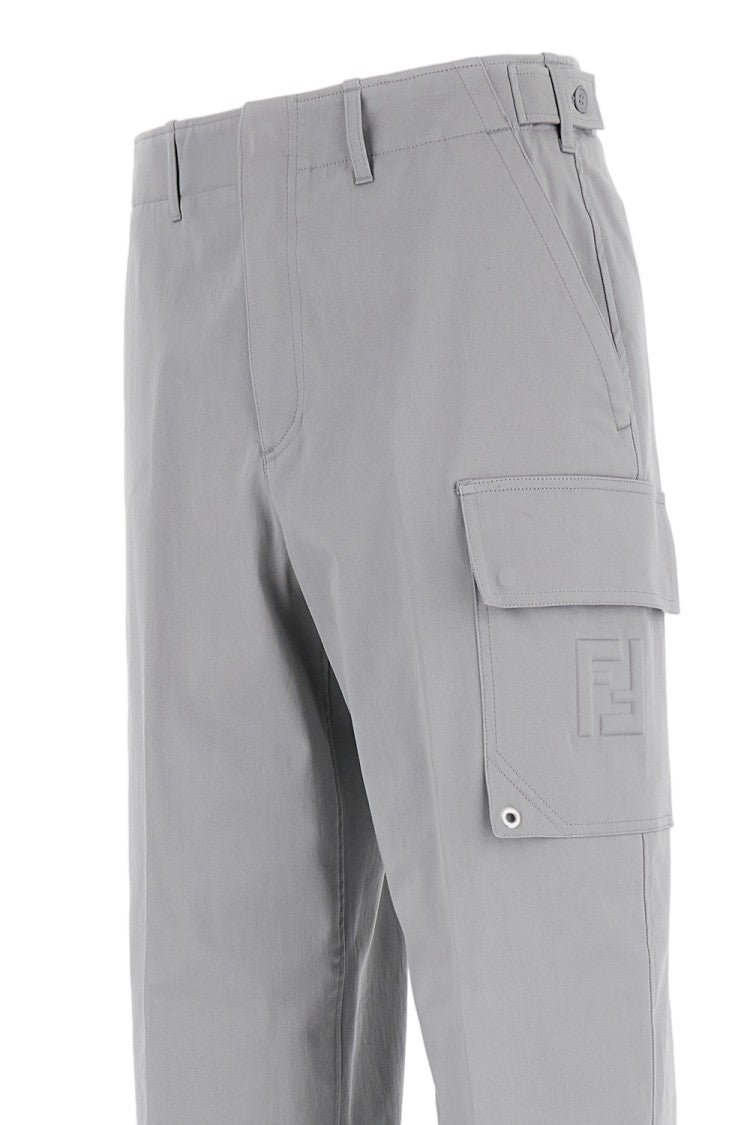 Fendi Straight-Fit Gabardine Trousers With 'Ff' Motif