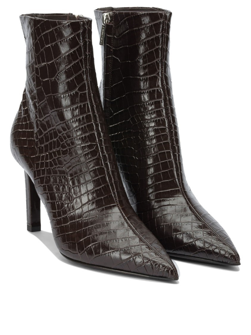 Jimmy Choo "Frankie" Zippered Ankle Boots 85Mm