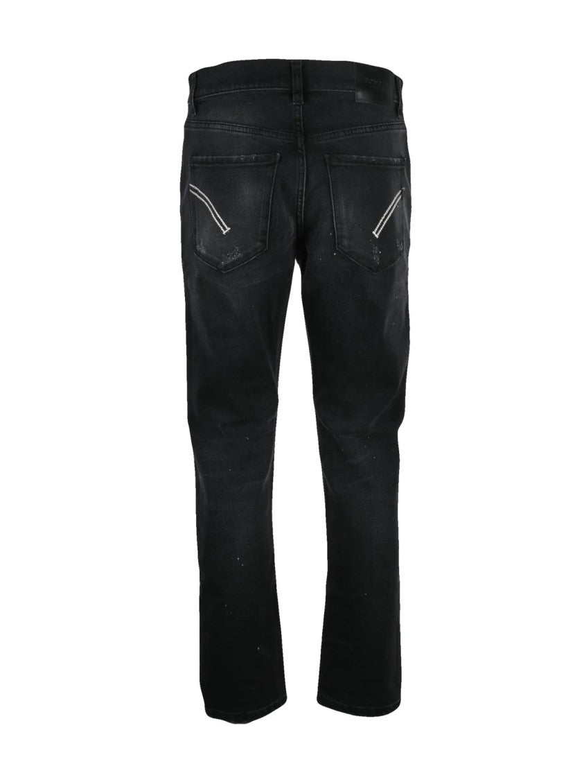 Dondup Mila Carrot Fit Black Distressed Jeans With Unique Design Elements