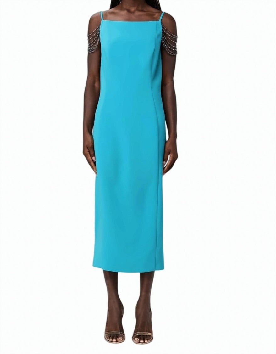 Pinko Bergamotto Jewel Detail Midi Dress