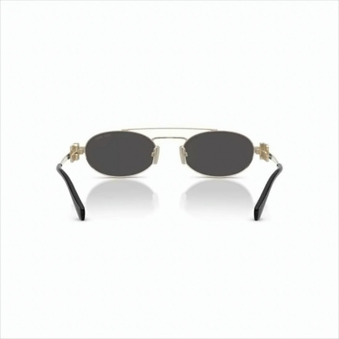 Miu Miu Oval Sunglasses With Gold Metal Frame