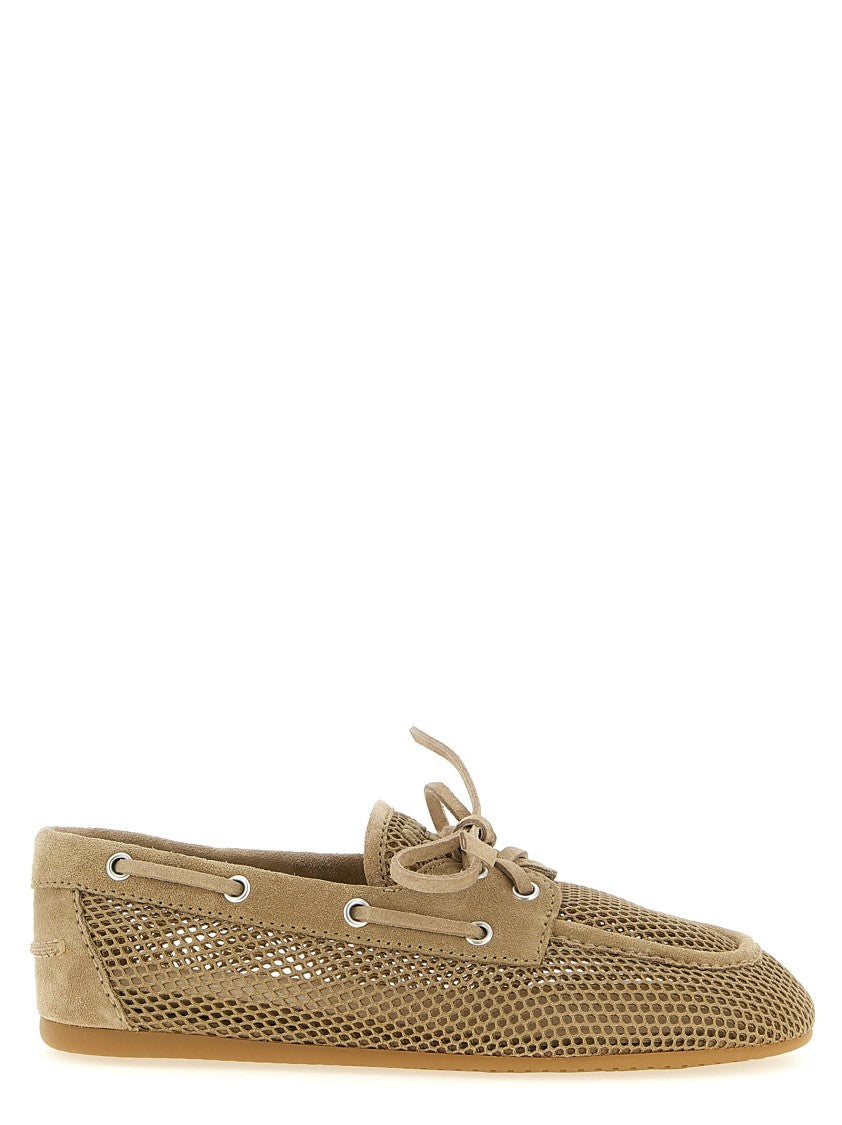 Miu Miu Mesh And Suede Boat Shoe