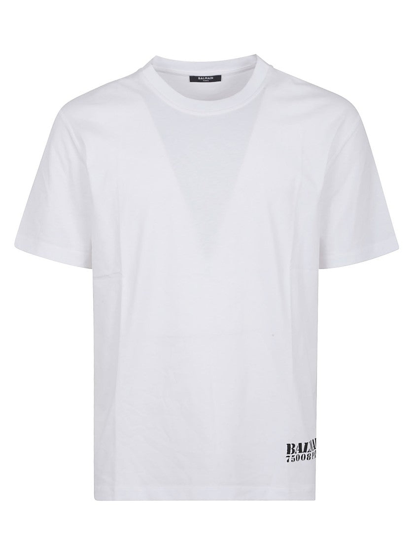 Balmain Pure Cotton T-Shirt With Ribbed Trim