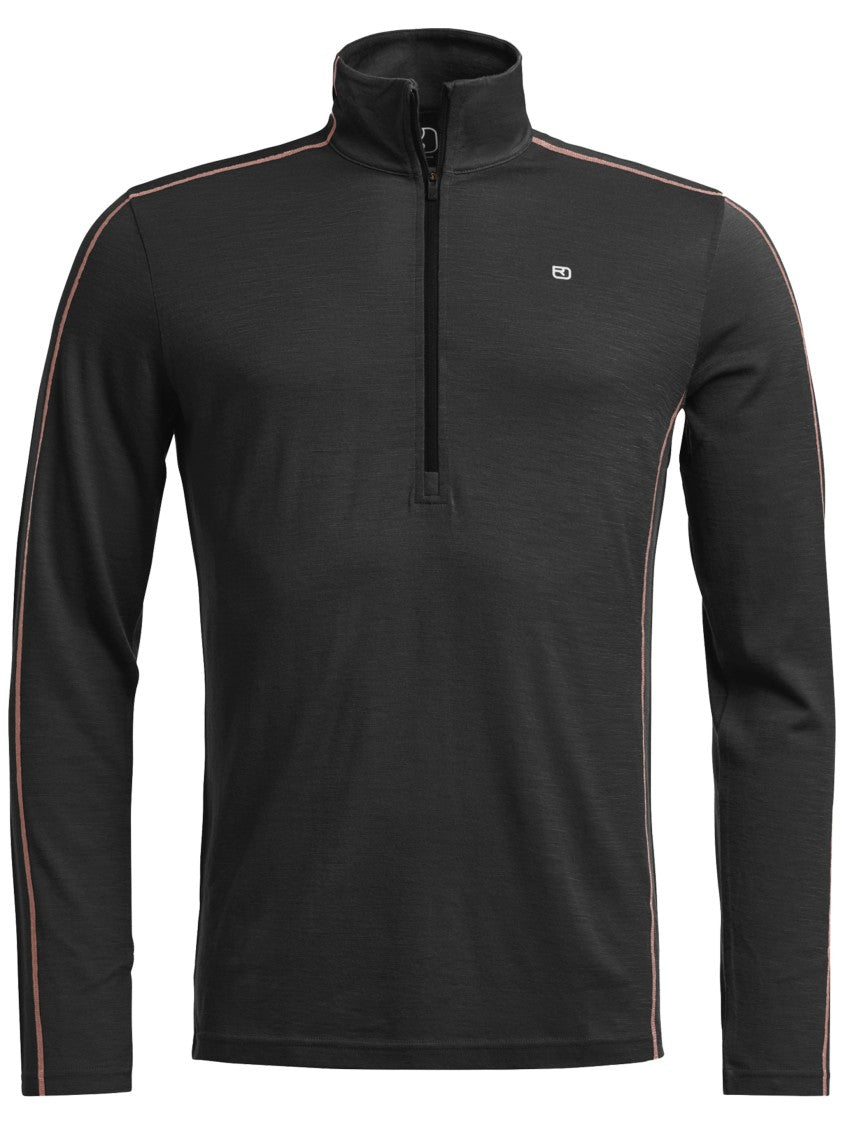 Ortovox Fitted Zip Neck Top With High Collar And Contrast Piping