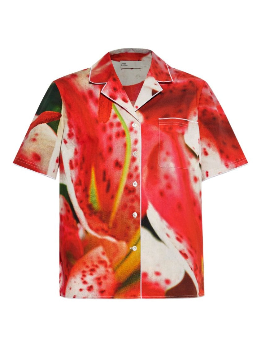 Tory Burch Multicolor Floral Print Shirt