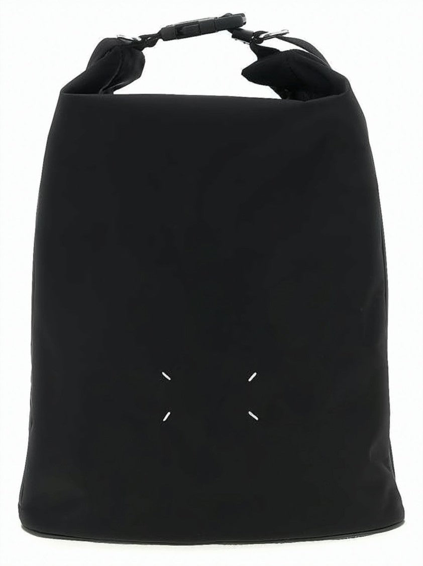 Maison Margiela Rectangular Black Shoulder Bag With Padded Handle