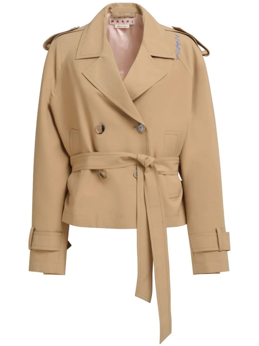Marni Double-Breasted Jacket With Belted Waist