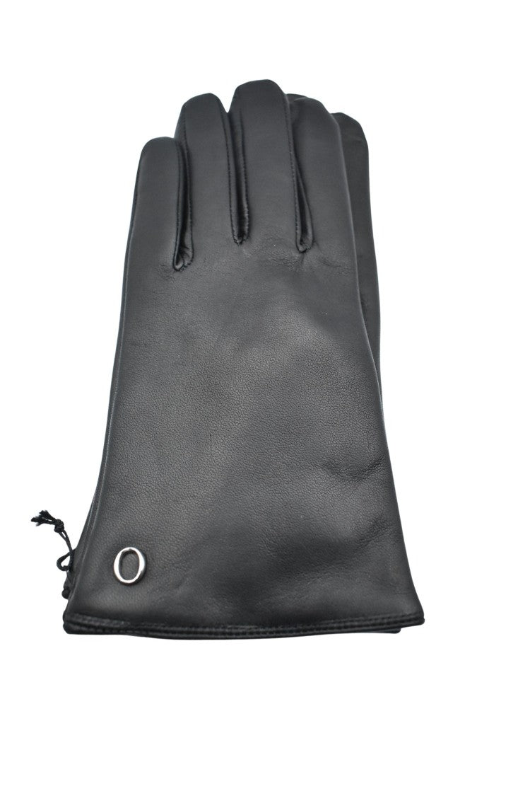 Orciani Black Leather Gloves