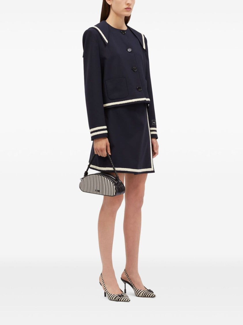 Msgm Asymmetrical A-Line Wool Skirt