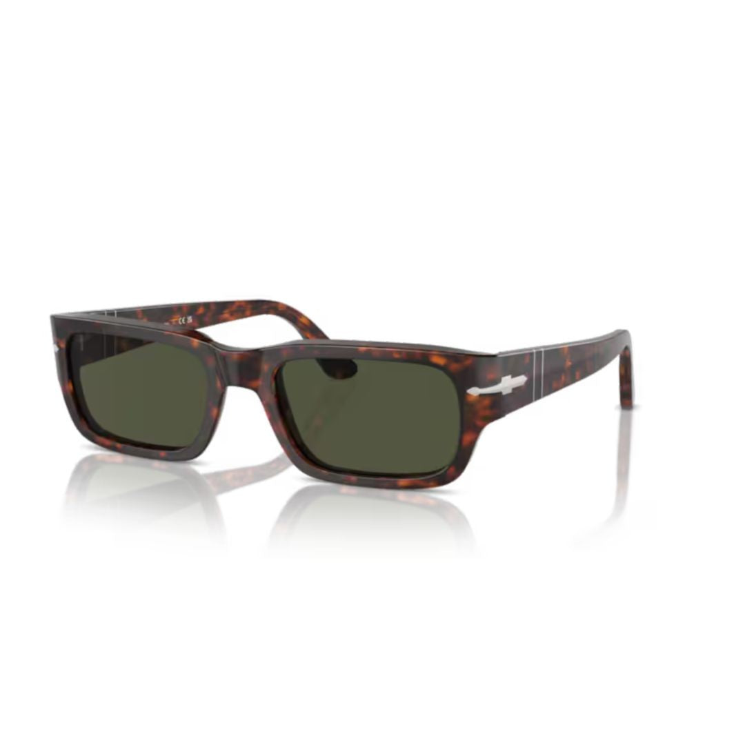 Persol Silver 0Po3347s Tortoiseshell Rectangular Sunglasses