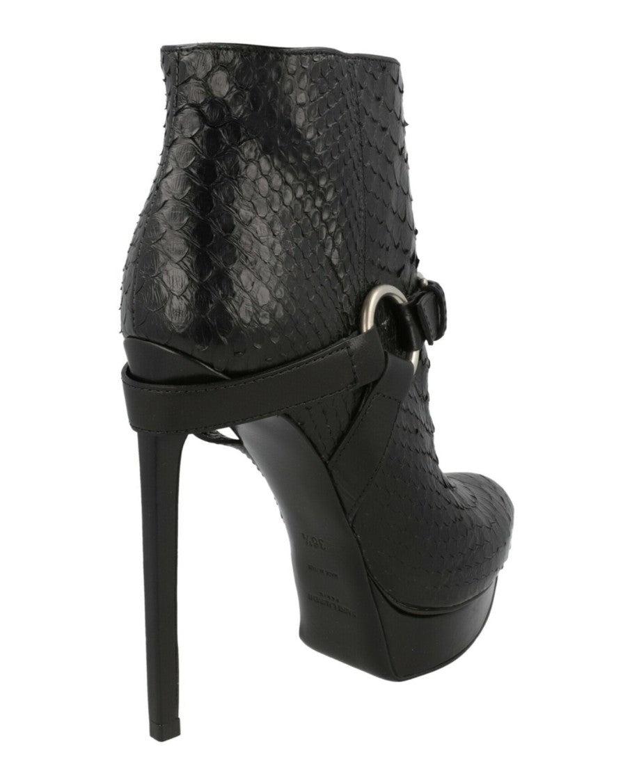 Saint Laurent Janis Python Ankle Boots