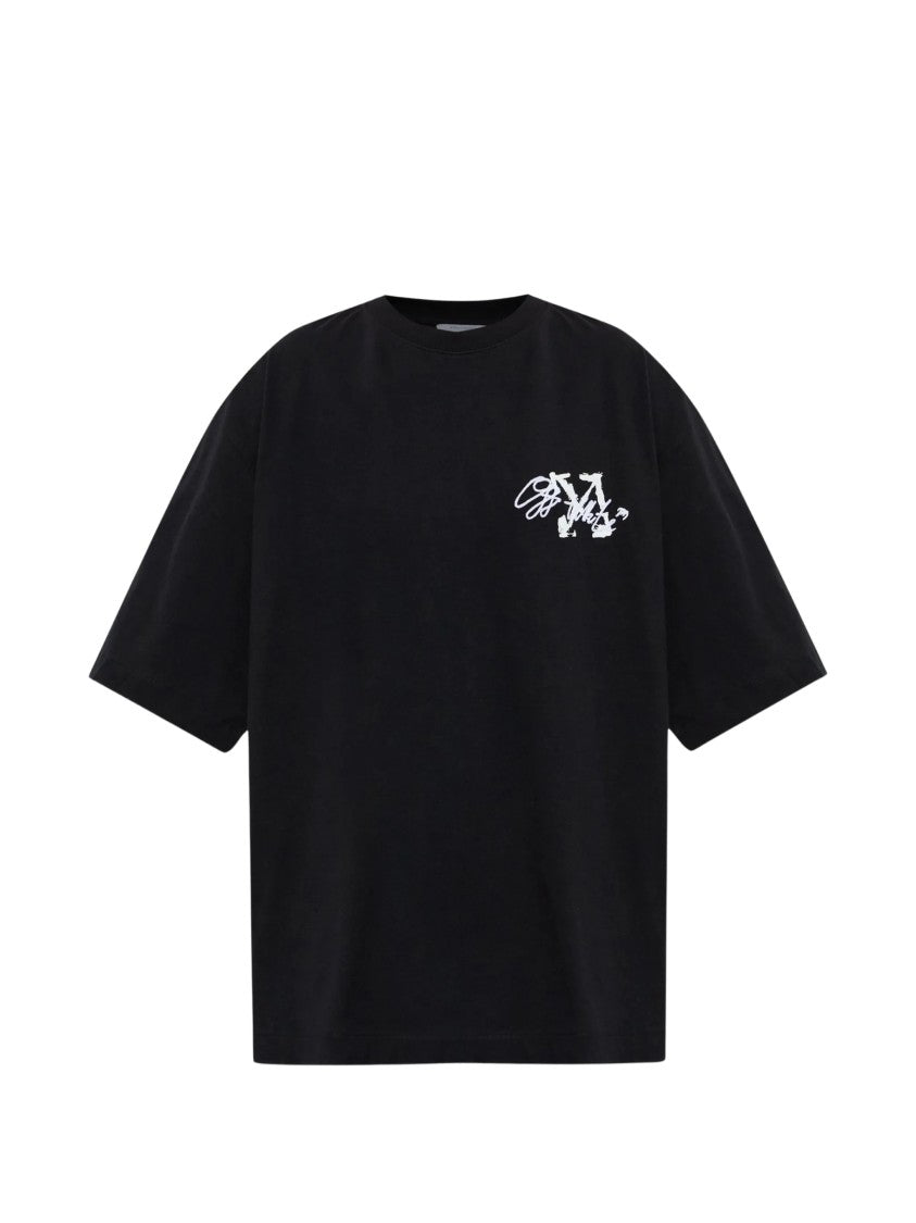 Off-White Black Oversized Short-Sleeve T-Shirt With Abstract Arrows