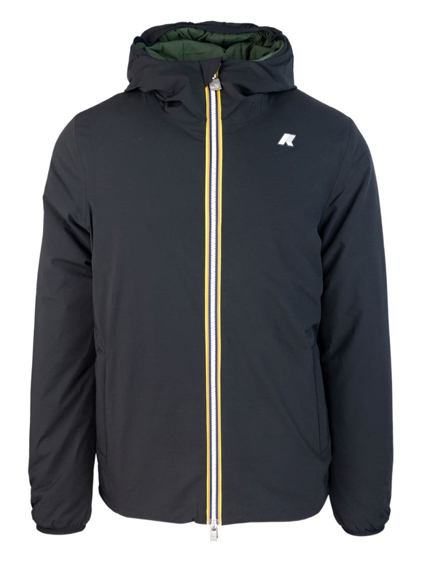 K-Way Reversible Hooded Jacket With Padded Design And Striped Accents
