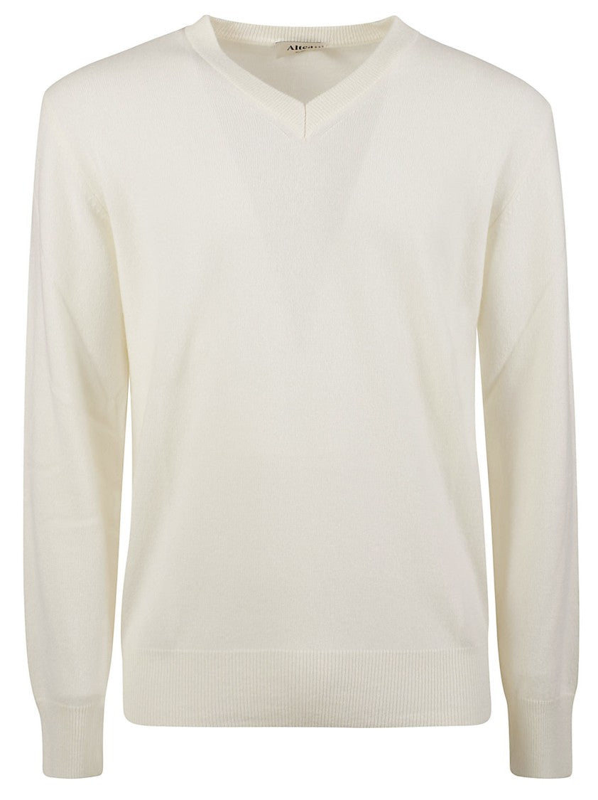 Altea V-Neck Ribbed Pure Cashmere Sweater