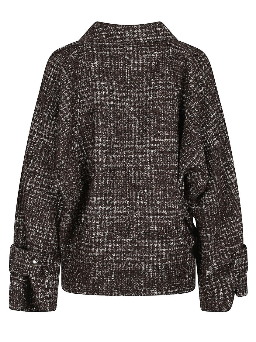 Iro Inja Checkered Textured Cotton-Blend Jacket