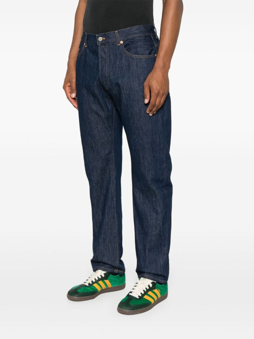 Dondup Navy Blue Tapered Leg Five-Pocket Jeans